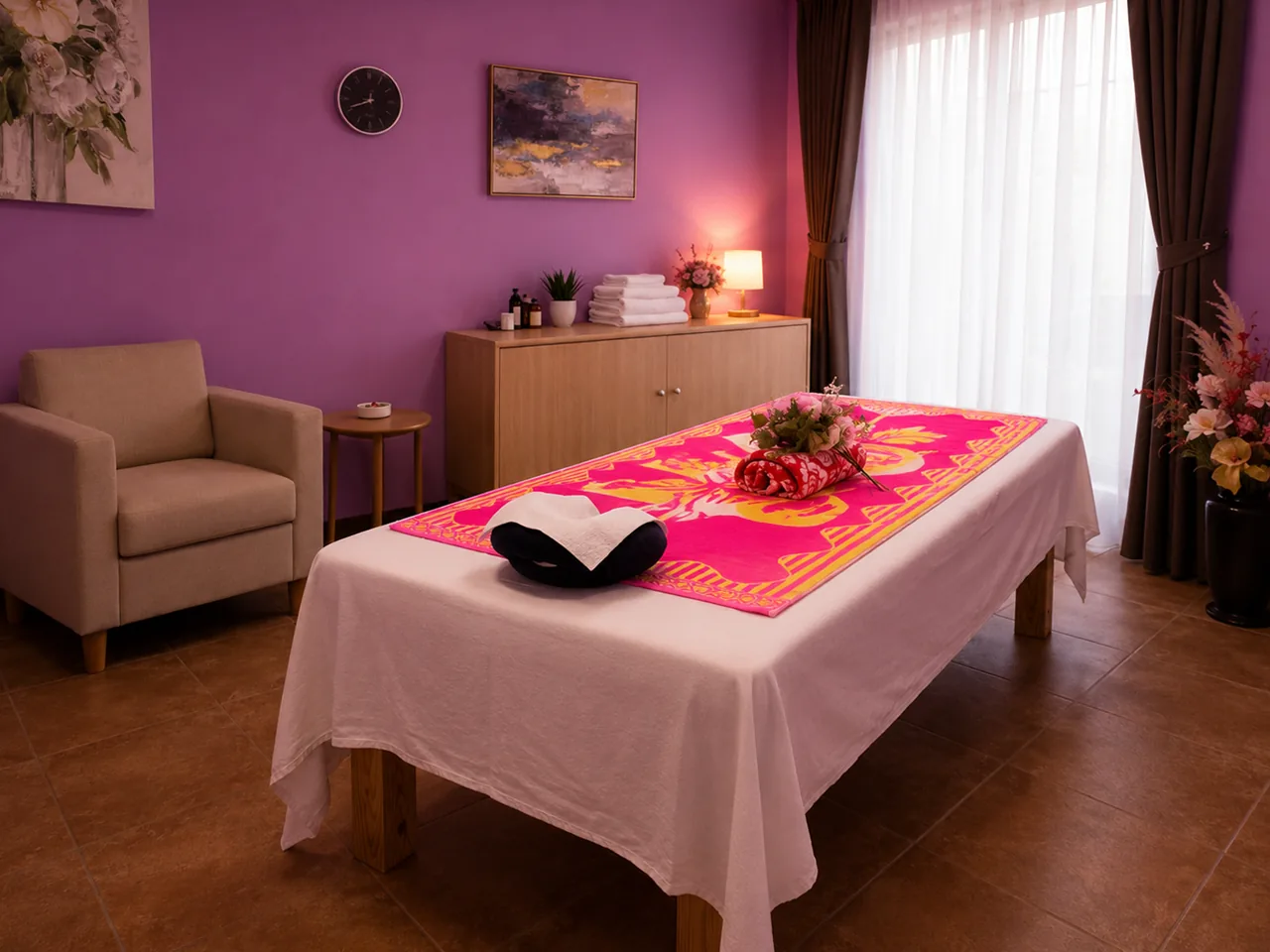 Clean private massage room at U Massage in Corpus Christi TX