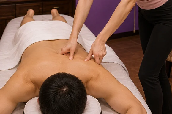 Stress relief massage easing the neck and shoulders at U Massage in Corpus Christi TX